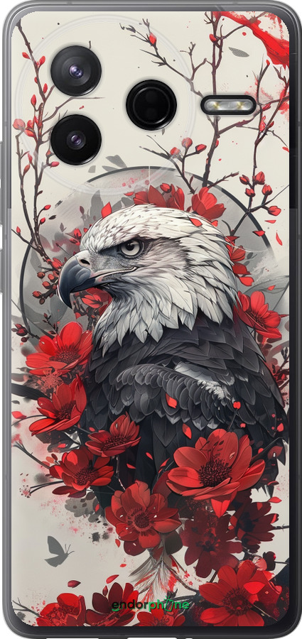 Силіконовий чехол Рубіновий орел для Xiaomi POCO F7 Pro - 6103u-4085 изображение 