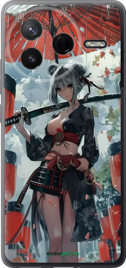 Силиконовый чехол Гейша-воин для Xiaomi Redmi K80 - 6124u-4148 изображение 