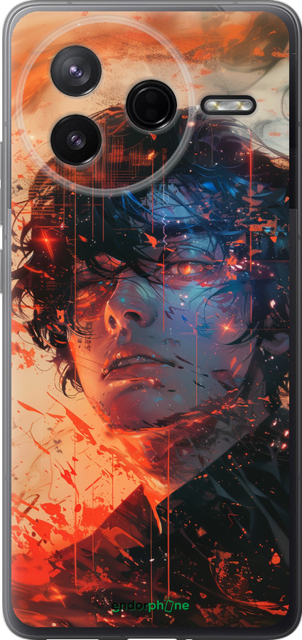 Силиконовый чехол Лицо в пламени для Xiaomi Redmi K80 - 6127u-4148 изображение 