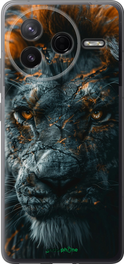 Силиконовый чехол Пламенный лев для Xiaomi Redmi K80 - 6153u-4148 изображение 