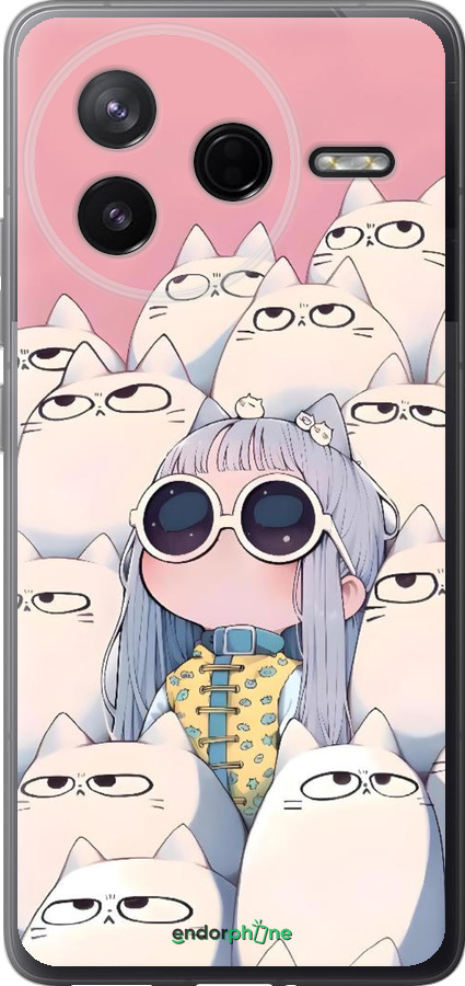Силіконовий чехол Малышка с котами для Xiaomi Redmi K80 - 6295u-4148 изображение 