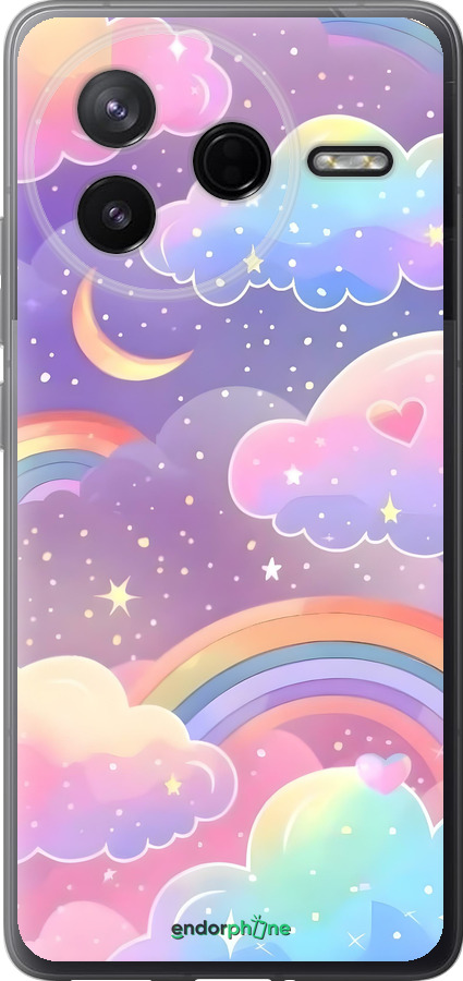 Силиконовый чехол Облака и радуга для Xiaomi POCO F7 Pro - 6312u-4085 изображение 