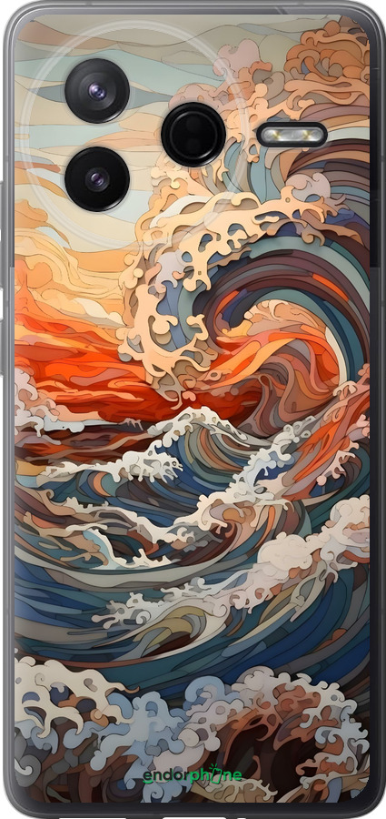 Силиконовый чехол Арт волны для Xiaomi Redmi K80 - 6324u-4148 изображение 