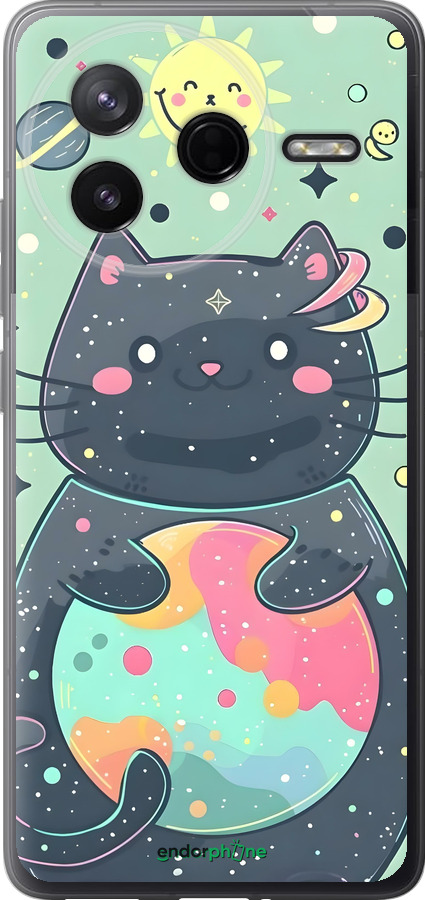 Силіконовий чехол Милый котик для Xiaomi Redmi K80 - 6364u-4148 изображение 