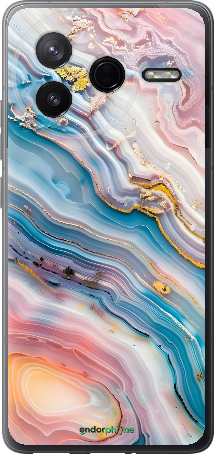 Силиконовый чехол Мрамор красивый для Xiaomi POCO F7 Pro - 6376u-4085 изображение 