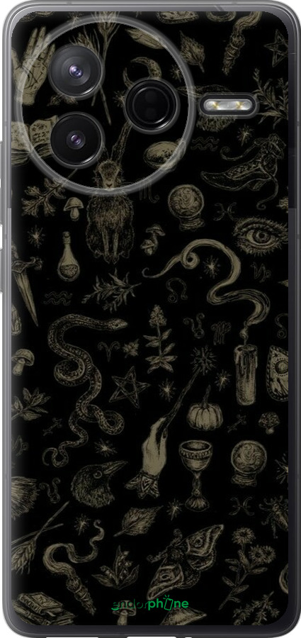 Силиконовый чехол Мистический коллаж с травами и магическими символами для Xiaomi Redmi K80 - 6428u-4148 изображение 