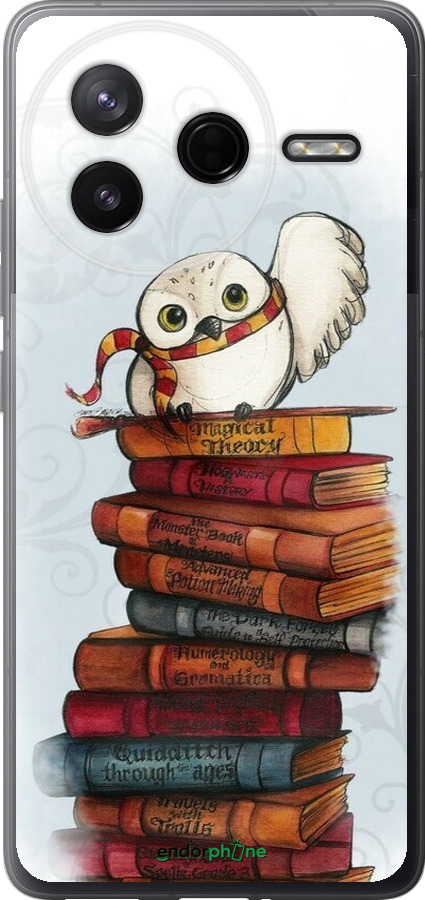 Силиконовый чехол Сова и книги для Xiaomi Redmi K80 - 6436u-4148 изображение 