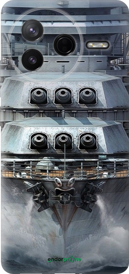 Силиконовый чехол Линкор, world of tanks, wargaming, военный корабль для Xiaomi Redmi K80 - 6453u-4148 изображение 