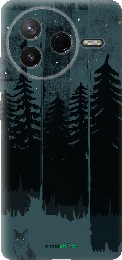 Силиконовый чехол Лиса и ночной лес для Xiaomi Redmi K80 - 6481u-4148 изображение 