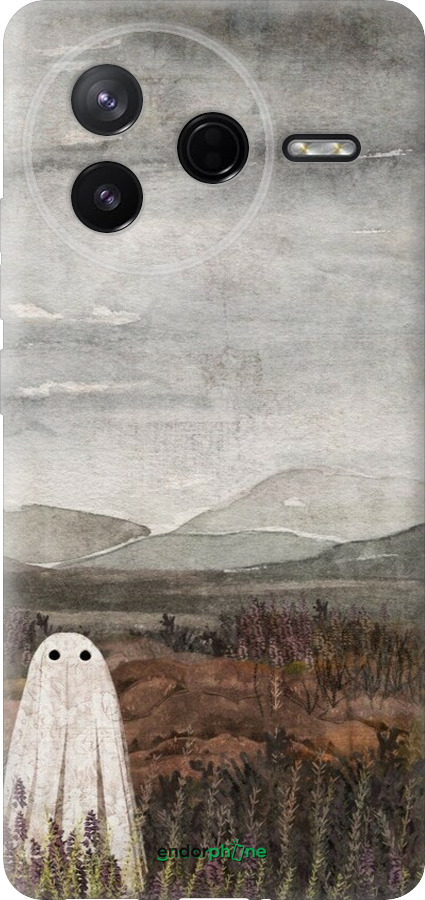 Силиконовый чехол Одинокий призрак на фоне гор для Xiaomi Redmi K80 - 6486u-4148 изображение 