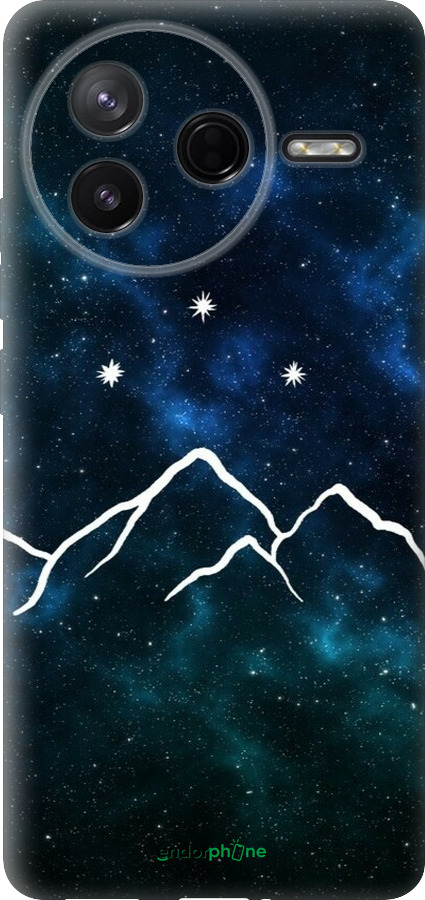Силіконовий чехол Гори та зірки намальовані на тлі галактики для Xiaomi POCO F7 Pro - 6490u-4085 изображение 