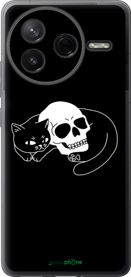 Силиконовый чехол С изображением кота и черепа для Xiaomi Redmi K80 - 6491u-4148 изображение 
