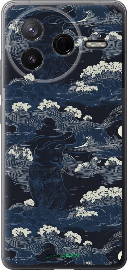 Силиконовый чехол Морская тематика в стиле арт-деко для Xiaomi POCO F7 Pro - 6520u-4085 изображение 