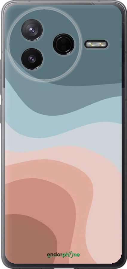 Силиконовый чехол С синими и розовыми волнами в стиле ретро для Xiaomi Redmi K80 - 6532u-4148 изображение 