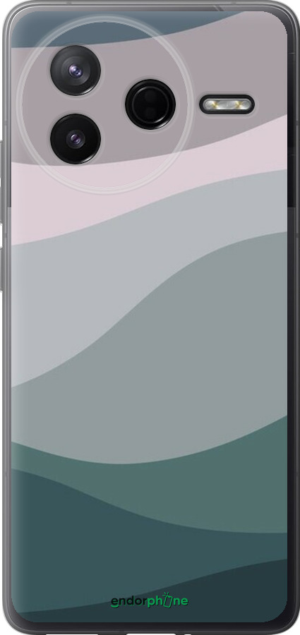 Силиконовый чехол С фиолетовым и бирюзовым ретро-стилем и волнами для Xiaomi Redmi K80 - 6533u-4148 изображение 