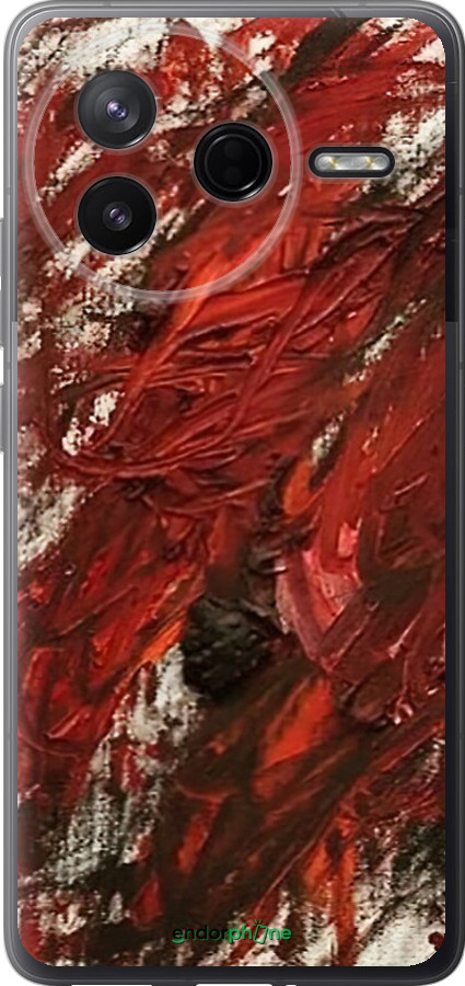 Силиконовый чехол Абстрактная композиция в красных тонах для Xiaomi Redmi K80 - 6541u-4148 изображение 