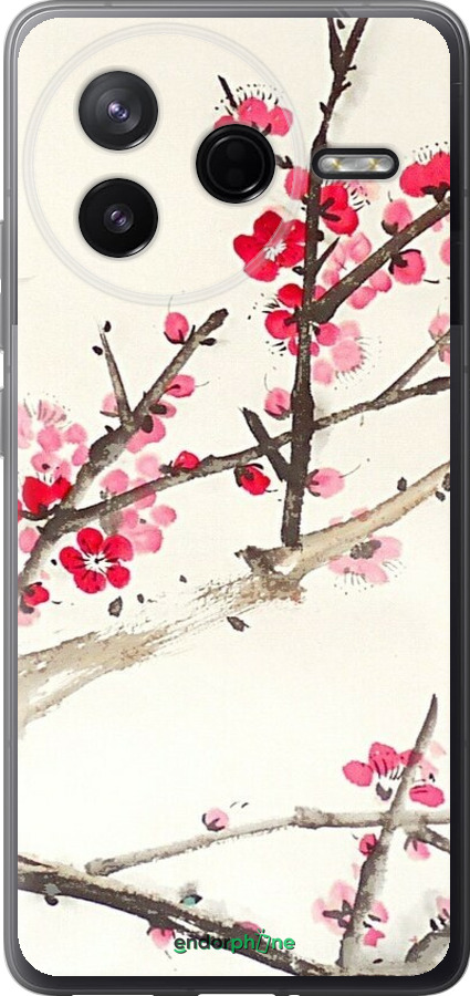 Силиконовый чехол Принт с изображением цветения сакуры для Xiaomi Redmi K80 - 6545u-4148 изображение 