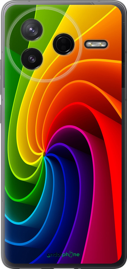 Силиконовый чехол Радужный вихрь для Xiaomi POCO F7 Pro - 747u-4085 изображение 