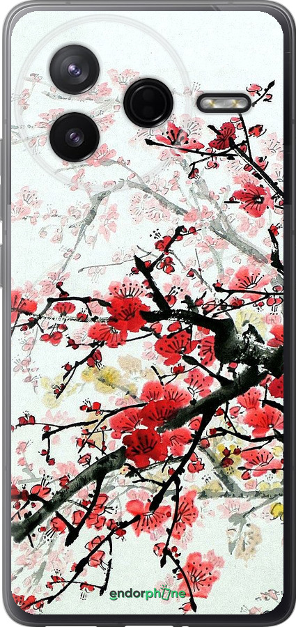 Силиконовый чехол Цветущий куст для Xiaomi Redmi K80 - 831u-4148 изображение 