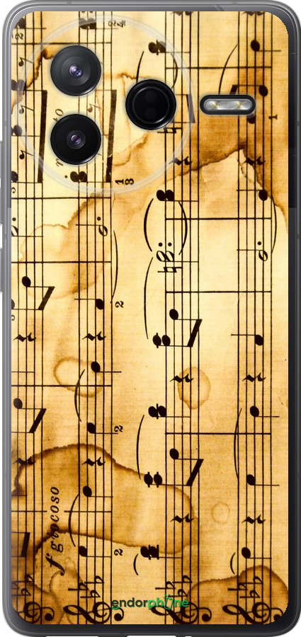 Силіконовий чехол Ноти для Xiaomi Redmi K80 - 905u-4148 изображение 