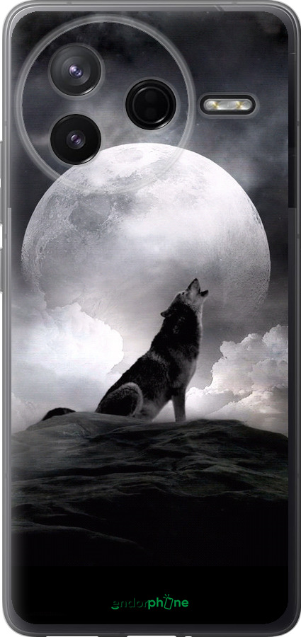 Силіконовий чехол Вовк, що виє для Xiaomi Redmi K80 - 934u-4148 изображение 