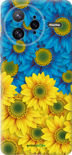 Силиконовый чехол Жёлто-голубые цветы для Xiaomi Redmi K80 Pro - 1048u-4145 изображение 