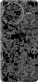 Силиконовый чехол Чёрно-серый стикер бомбинг для Xiaomi Redmi K80 Pro - 2432u-4145 изображение 