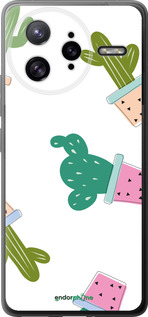 Силиконовый чехол Кактусы в горшочках для Xiaomi Redmi K80 Pro - 3968u-4145 изображение 