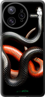 Силиконовый чехол Красно-черная змея на черном фоне для Xiaomi Redmi K80 Pro - 4063u-4145 изображение 