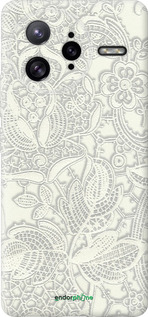 Силиконовый чехол Белое кружево для Xiaomi Poco F7 Ultra - 4383u-4086 изображение 