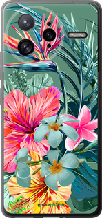 Силиконовый чехол Тропические цветы v1 для Xiaomi Redmi K80 Pro - 4667u-4145 изображение 
