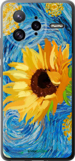 Силіконовий чехол Квіти жовто-блакитні  для Xiaomi Redmi K80 Pro - 5308u-4145 изображение 