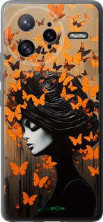 Силиконовый чехол Чехол для телефона Девушка с оранжевыми бабочками для Xiaomi Redmi K80 Pro - 5940u-4145 изображение 