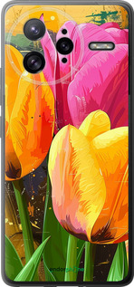 Силиконовый чехол Нарисованные тюльпаны для Xiaomi Poco F7 Ultra - 5990u-4086 изображение 
