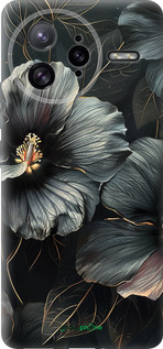 Силіконовий чехол Чорні квіти для Xiaomi Redmi K80 Pro - 6031u-4145 изображение 