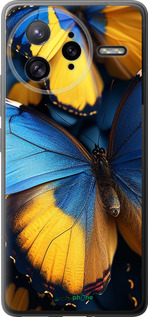Силіконовий чехол Жовто-блакитні метелики для Xiaomi Redmi K80 Pro - 6046u-4145 изображение 