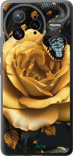 Силіконовий чехол Black snake and golden rose для Xiaomi Redmi K80 Pro - 6068u-4145 изображение 