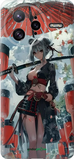 Силиконовый чехол Гейша-воин для Xiaomi Poco F7 Ultra - 6124u-4086 изображение 