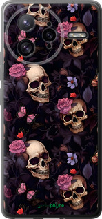 Силиконовый чехол Черепа и розы для Xiaomi Poco F7 Ultra - 6316u-4086 изображение 