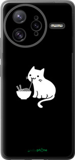 Силиконовый чехол С милым котом на черном фоне для Xiaomi Poco F7 Ultra - 6528u-4086 изображение 