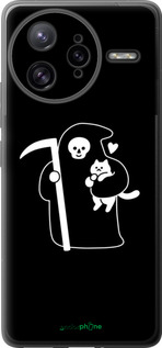 Силиконовый чехол Минималистичный арт: смерть и кошка для Xiaomi Redmi K80 Pro - 6529u-4145 изображение 