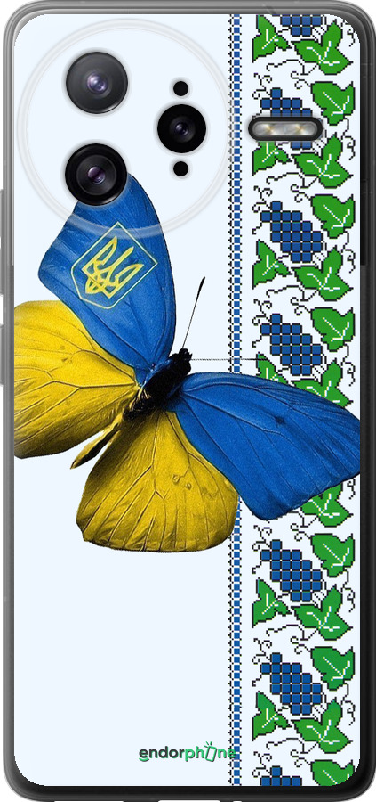 Силиконовый чехол Желто-голубая бабочка для Xiaomi Poco F7 Ultra - 1054u-4086 изображение 