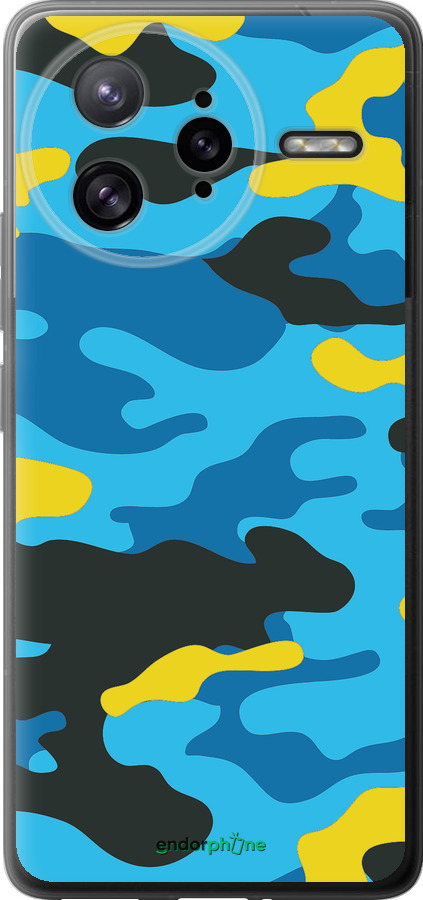Силіконовий чехол Жовто-блакитний камуфляж для Xiaomi Redmi K80 Pro - 1084u-4145 изображение 