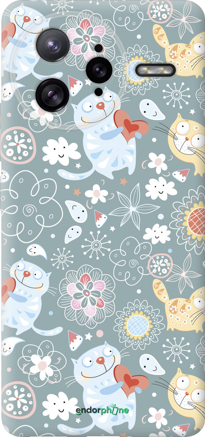 Силиконовый чехол Котята v3 для Xiaomi Redmi K80 Pro - 1223u-4145 изображение 