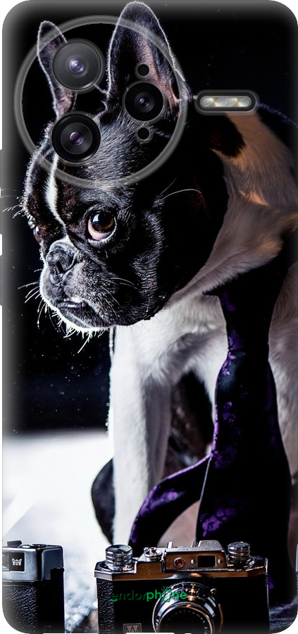 Силиконовый чехол Бульдог-фотограф для Xiaomi Poco F7 Ultra - 142u-4086 изображение 