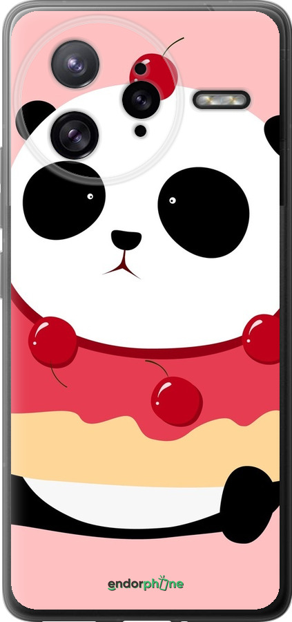 Силиконовый чехол Панда с пончиком для Xiaomi Redmi K80 Pro - 3991u-4145 изображение 
