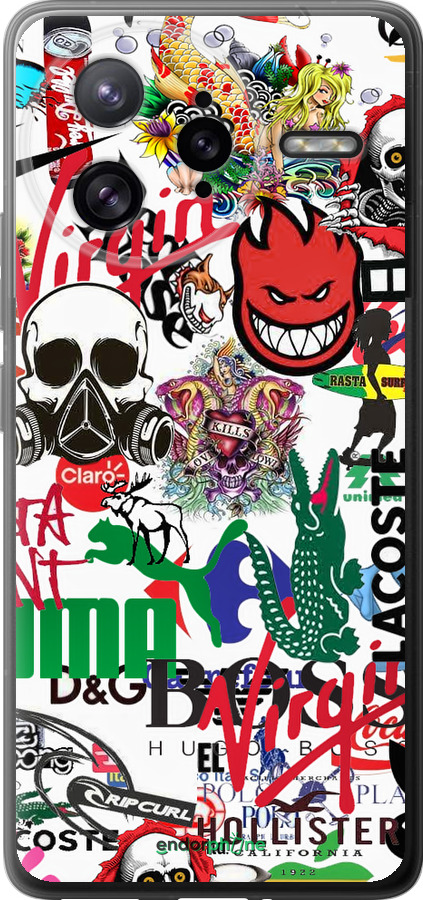 Силиконовый чехол Many different logos для Xiaomi Redmi K80 Pro - 4022u-4145 изображение 