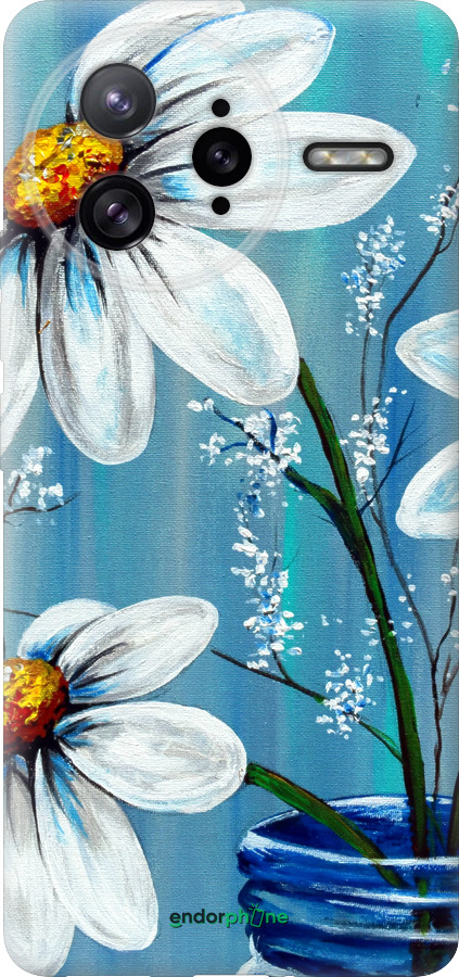 Силиконовый чехол Красивые арт-ромашки для Xiaomi Redmi K80 Pro - 4031u-4145 изображение 