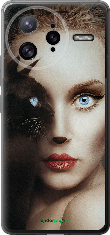 Силиконовый чехол Взгляд женщины и кошки для Xiaomi Poco F7 Ultra - 4041u-4086 изображение 