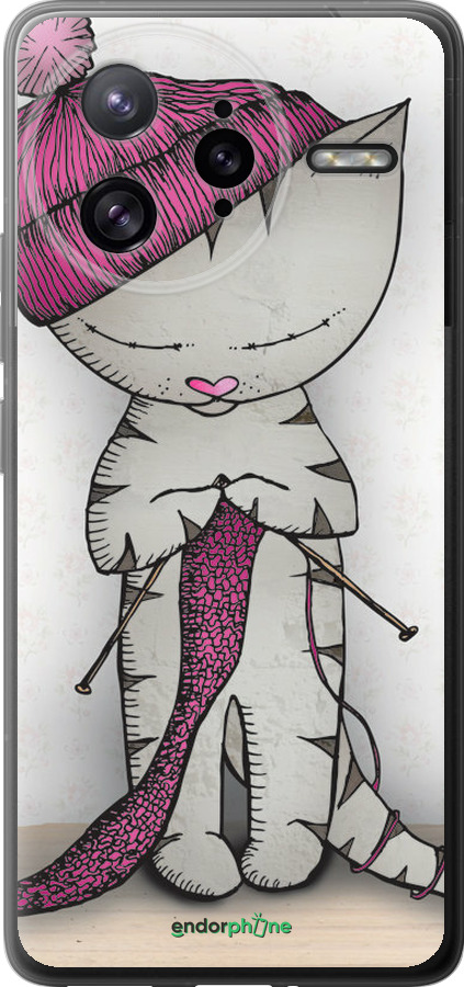Силиконовый чехол Кошка рукодельница для Xiaomi Poco F7 Ultra - 4056u-4086 изображение 